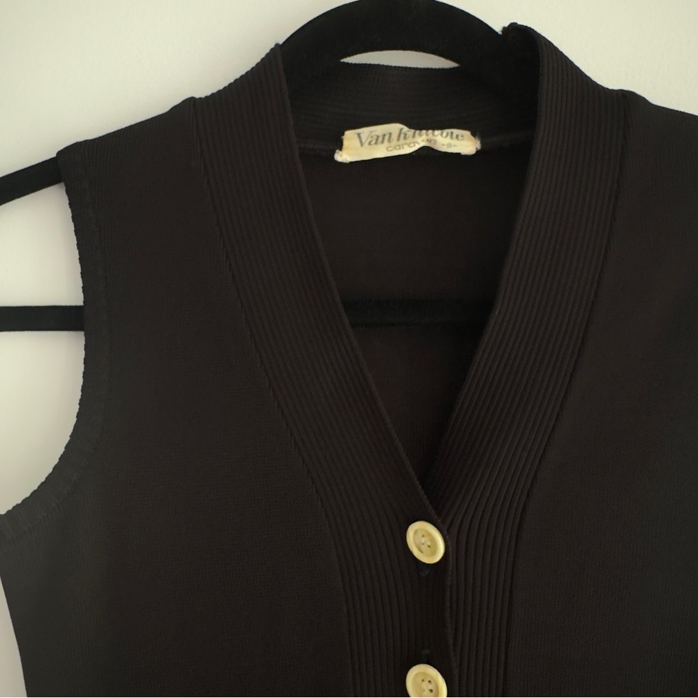 Vintage 90's Black Knit Vest - Picture 2 of 6